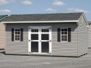 10x18 Cottage Style Storage Shed with Vinyl Siding and Wood Double Doors